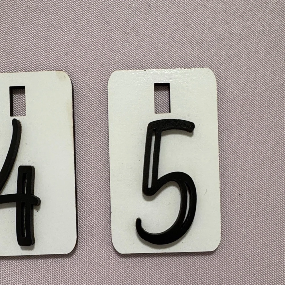 Black and White Number Wood Decor Set